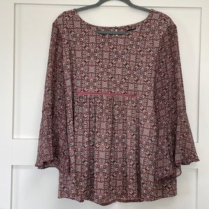 Pink and Black Patterned Blouse